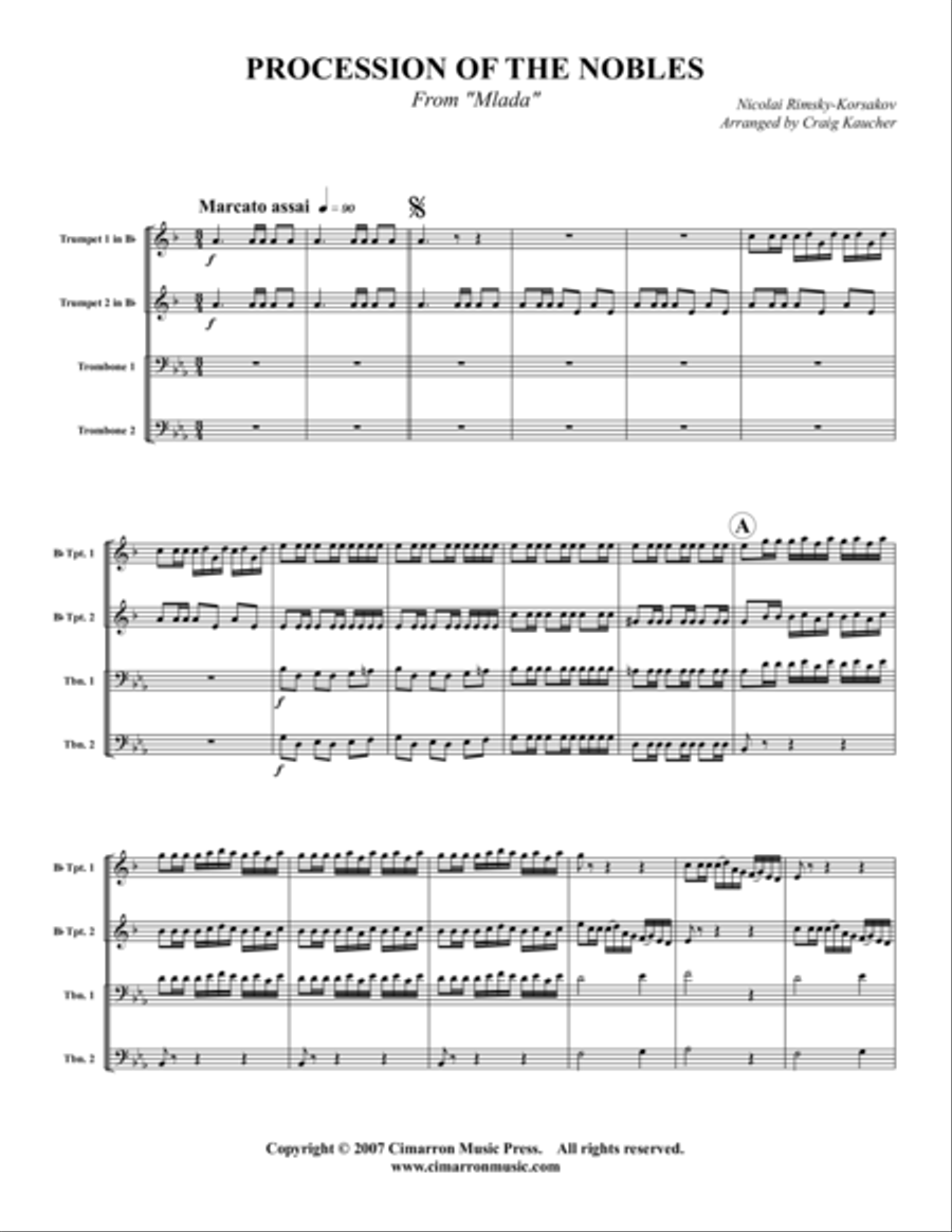 Procession of the Nobles Horn scores gallery preview page 1