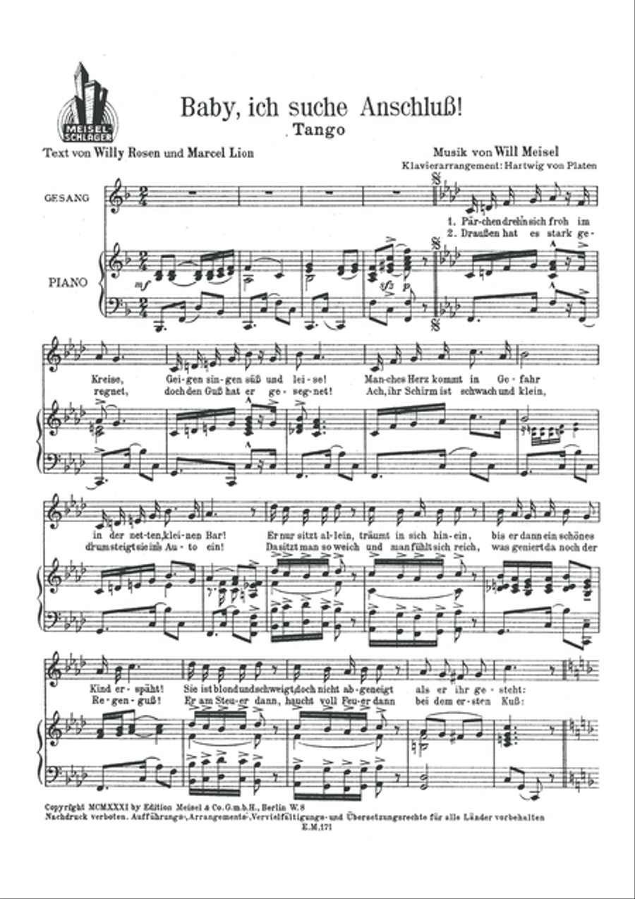 Baby, ich suche Anschluss Piano, Vocal scores gallery preview page 3