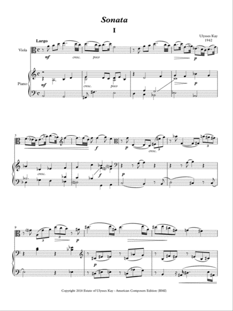 [Kay] Sonata for Viola and Piano