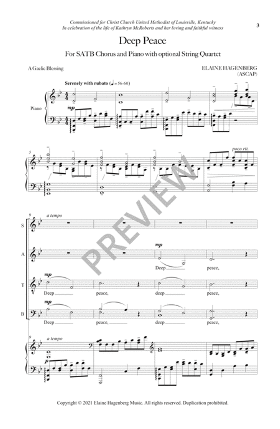 Deep Peace Deep Peace 4-Part scores gallery preview page 4