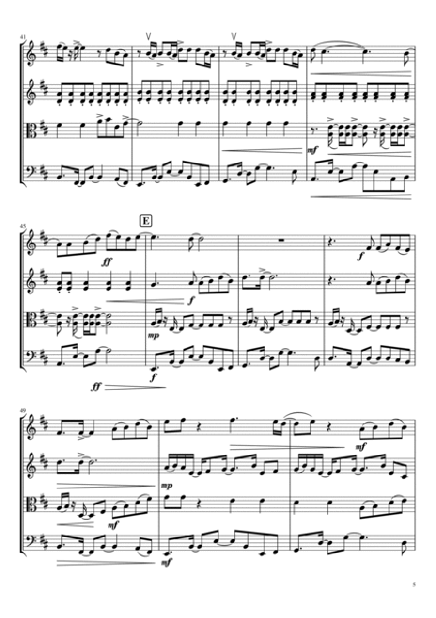 Yo No Se Manana String Quartet scores gallery preview page 5