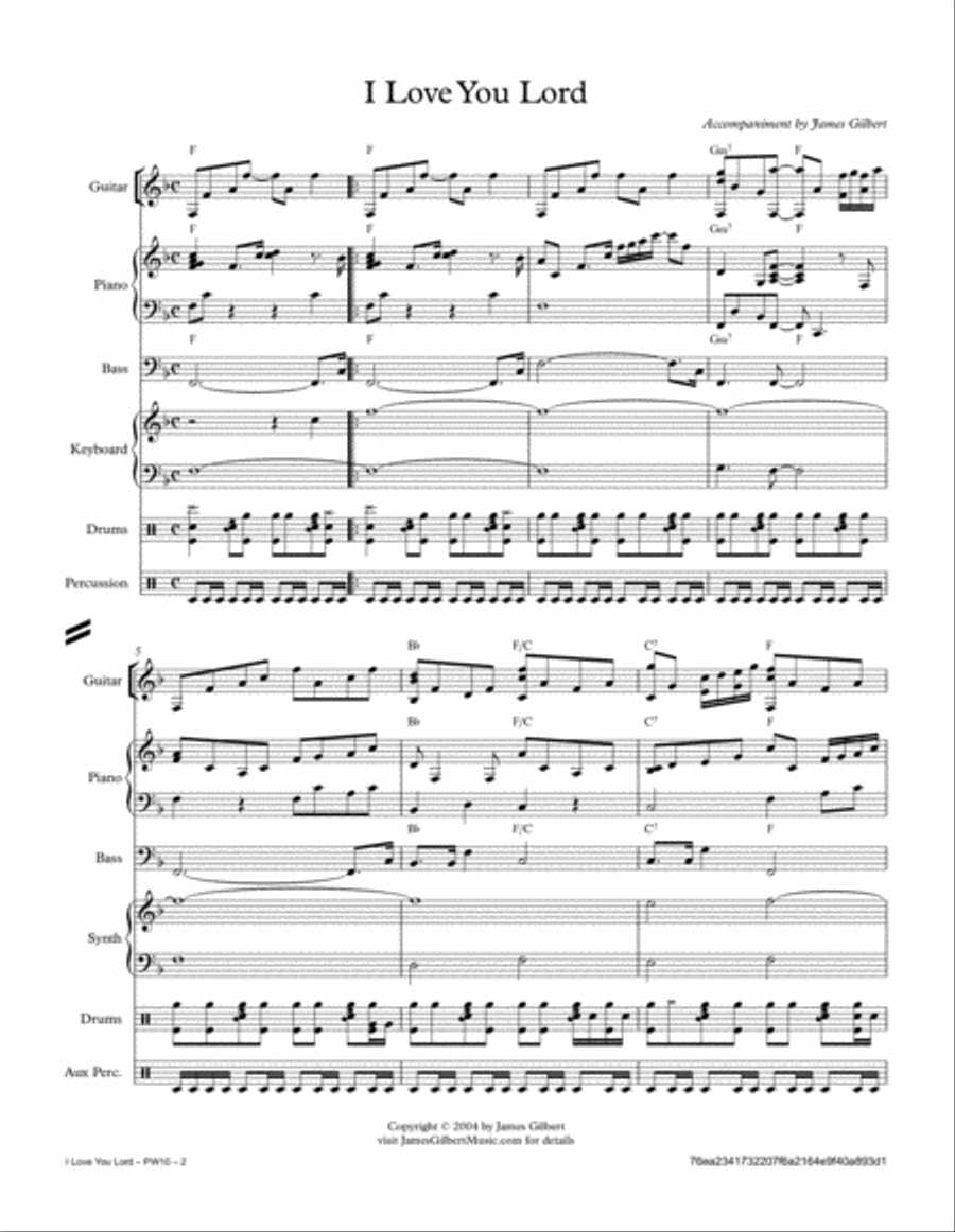 I Love You Lord I Love You Lord Small Ensemble scores gallery preview page 2