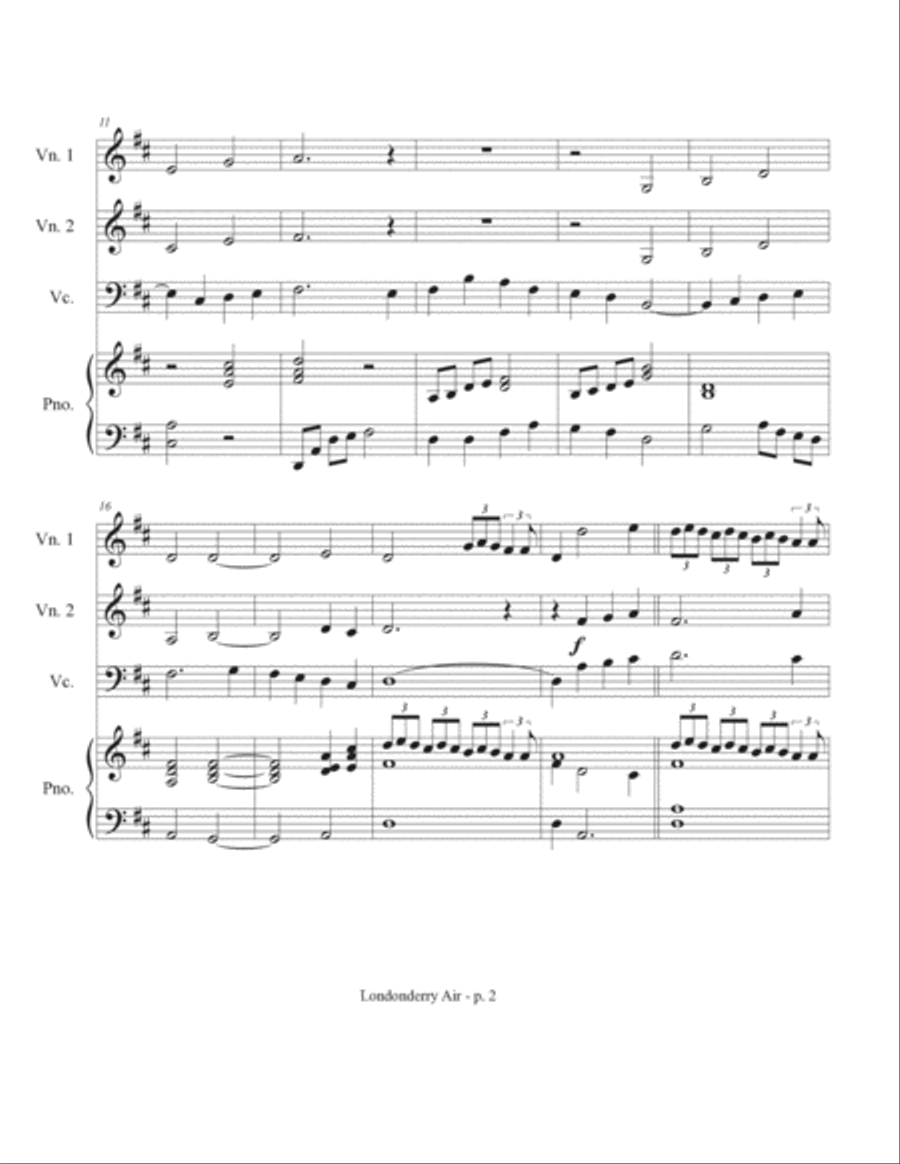 Londonderry Air Londonderry Air Piano Trio scores gallery preview page 2