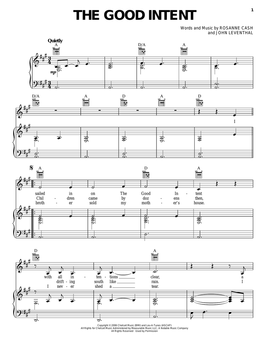 Good Intent Good Intent Piano, Vocal, Guitar scores gallery preview page 1