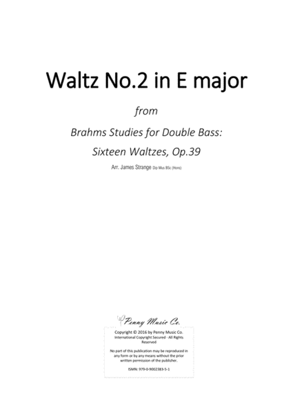 Brahms Waltz No.2 in E Major (Double Bass) image number null