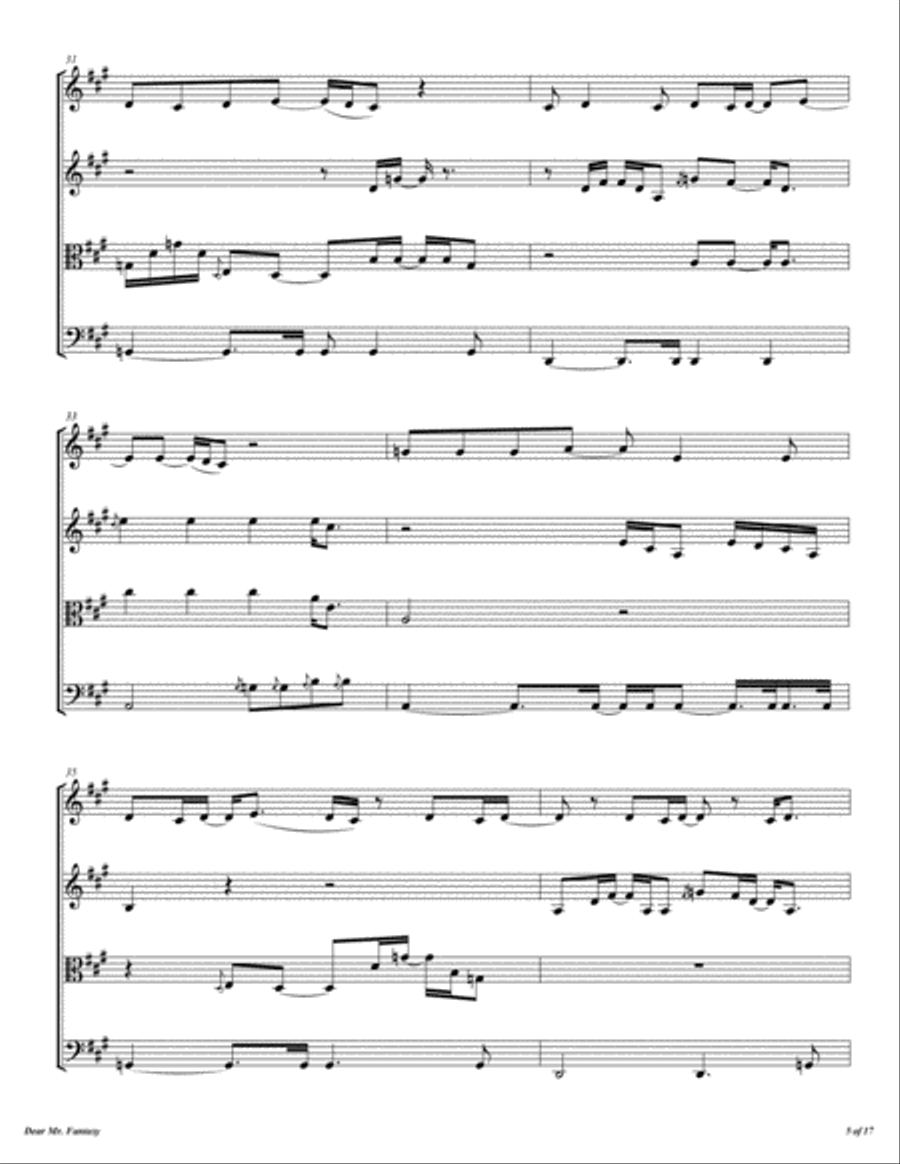 Dear Mr. Fantasy String Quartet scores gallery preview page 6