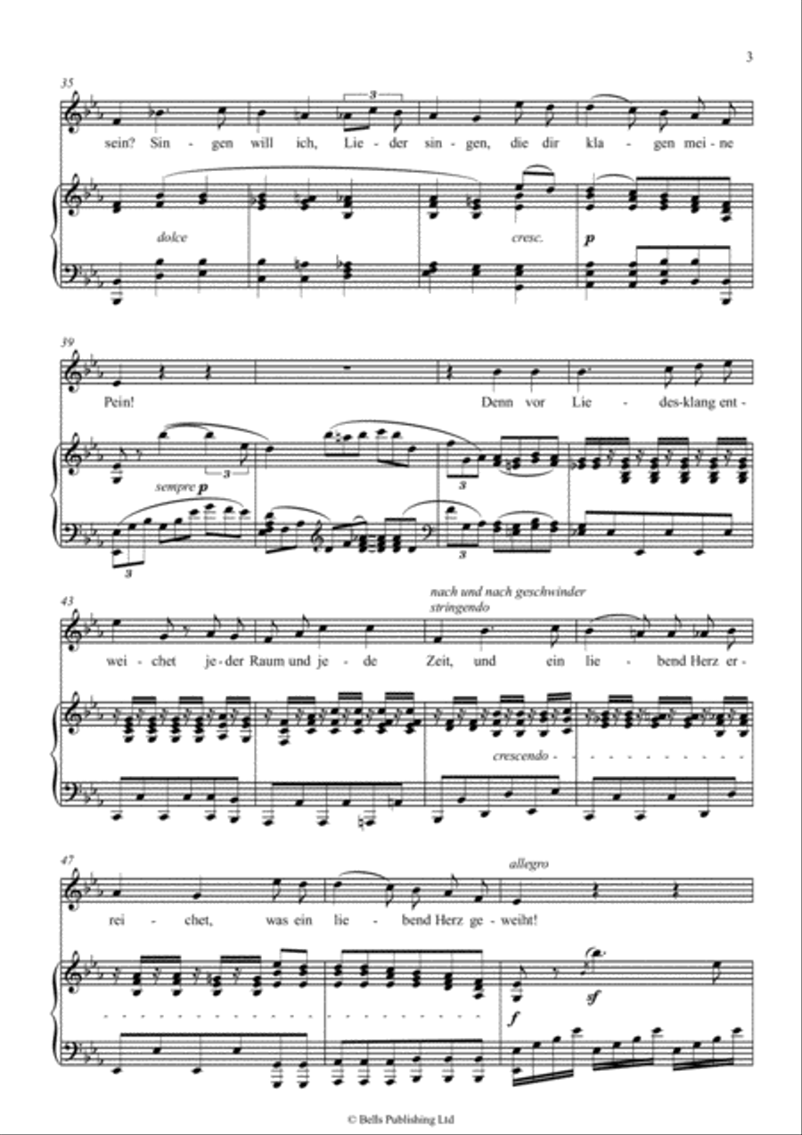 An die ferne Geliebte, Op. 98 (Original key. E-flat Major) Voice Solo scores gallery preview page 3
