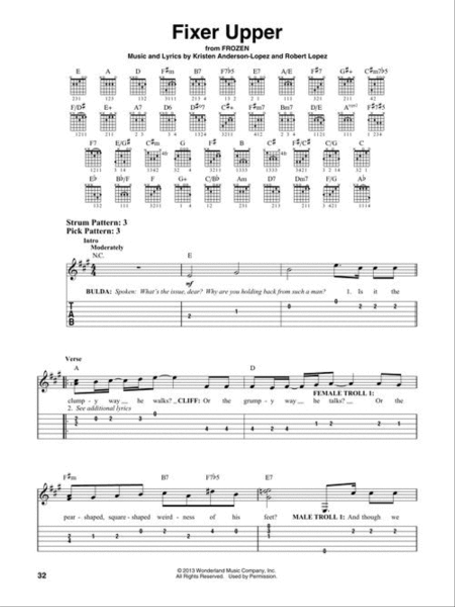 40 Most-Streamed Disney Songs Guitar Tablature scores gallery preview page 6