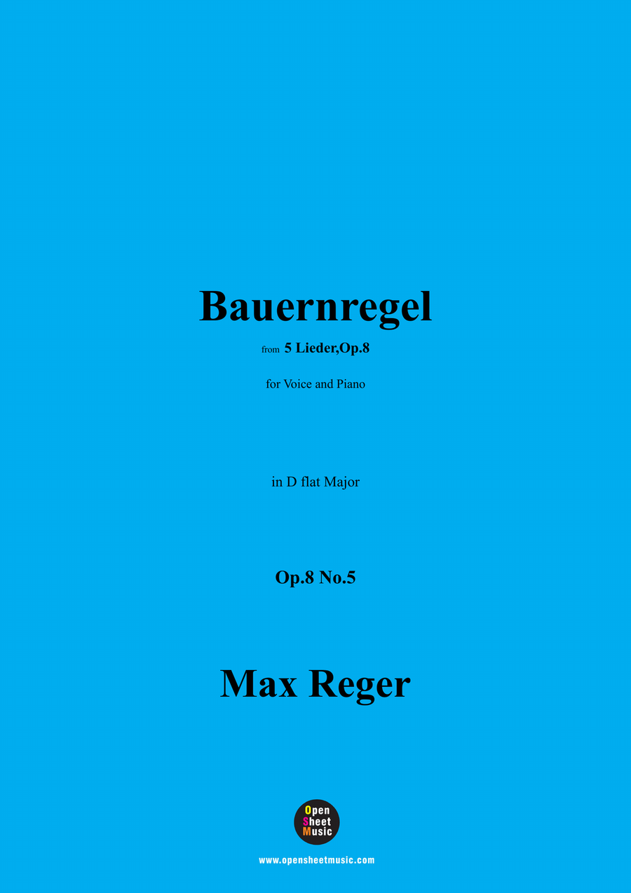 M. Reger-Bauernregel,in D flat Major,Op.8 No.5