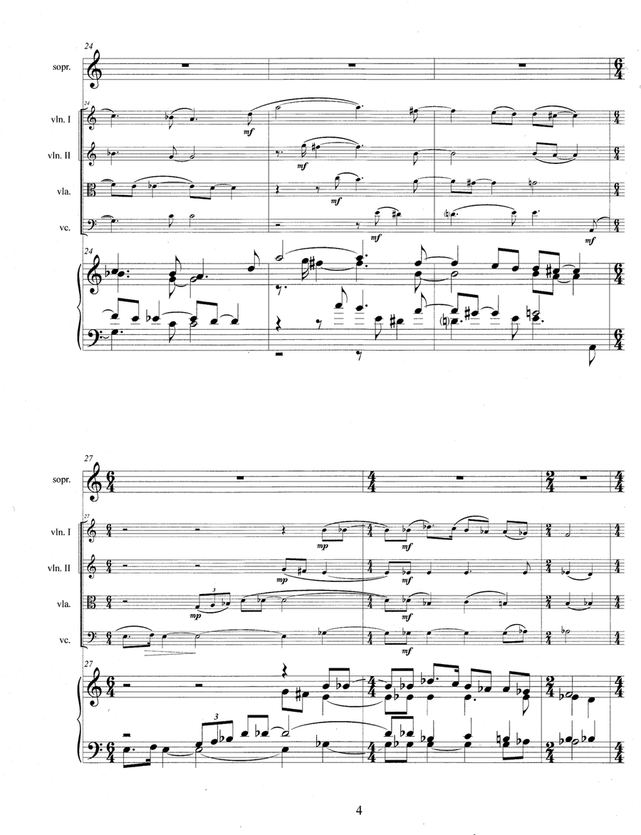 The Lotus, from Four Song Offerings (2020) String Quartet scores gallery preview page 6