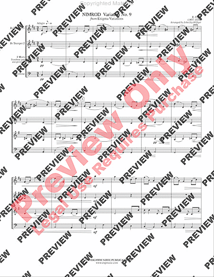 Nimrod (Variation No. 9 from Enigma Variations) Brass Quartet scores gallery preview page 3