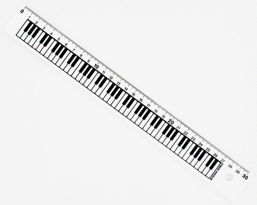 Keyboard ruler 30 cm white