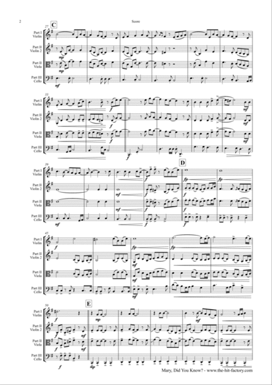 Mary, Did You Know? String Trio scores gallery preview page 2