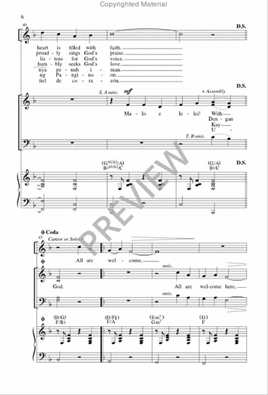 Welcome Welcome 4-Part scores gallery preview page 6