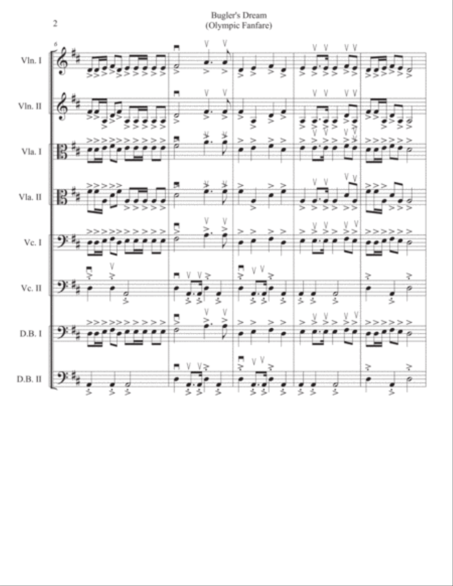 Bugler's Dream (Olympic Fanfare) String Quartet scores gallery preview page 2