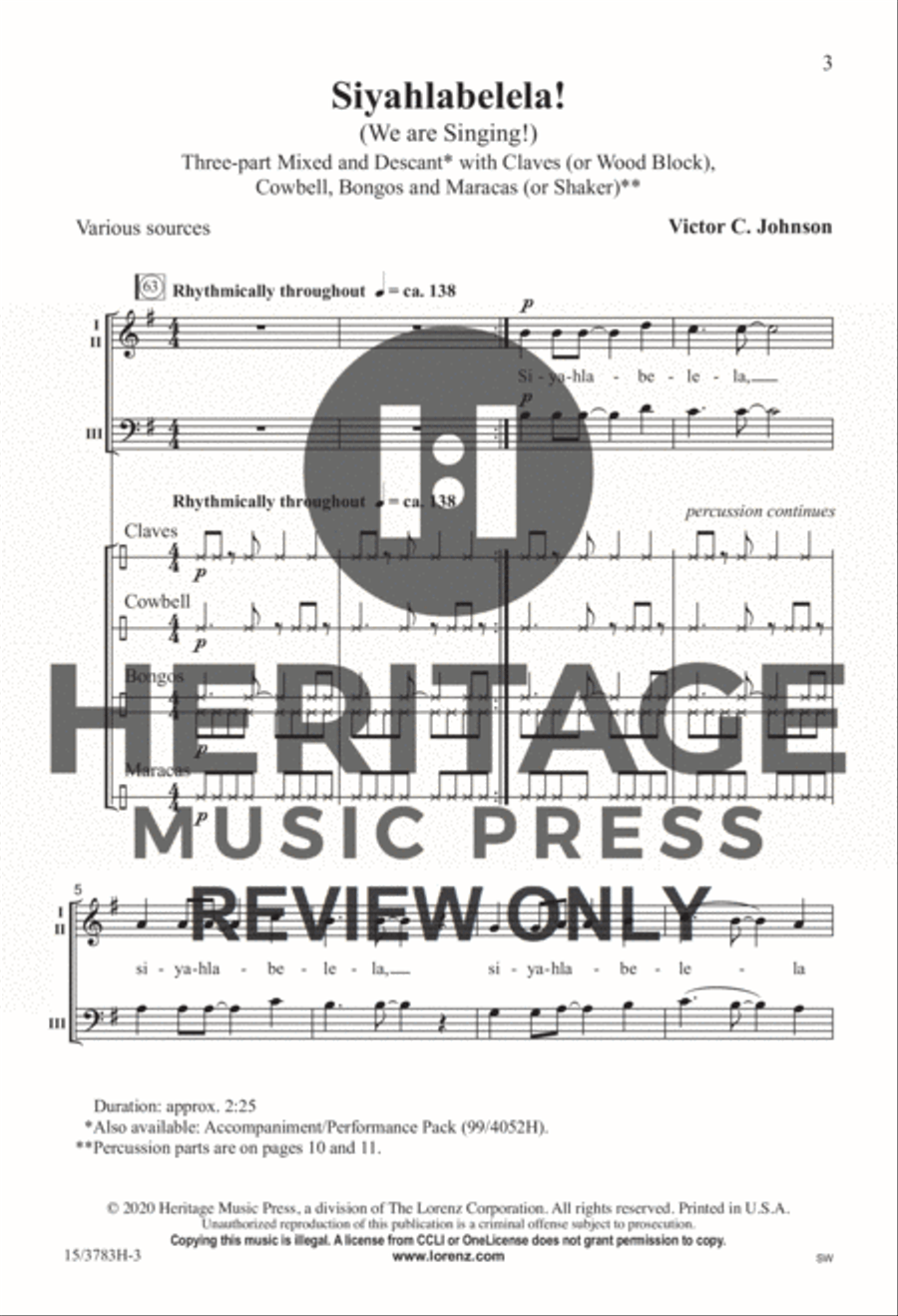 Siyahlabelela! Siyahlabelela! 3-Part scores gallery preview page 2