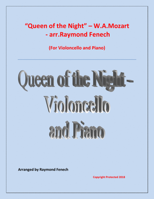 Queen of the Night - From the Magic Flute - Cello and Piano