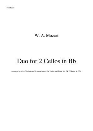 Book cover for Duet for 2 Cellos in Bb