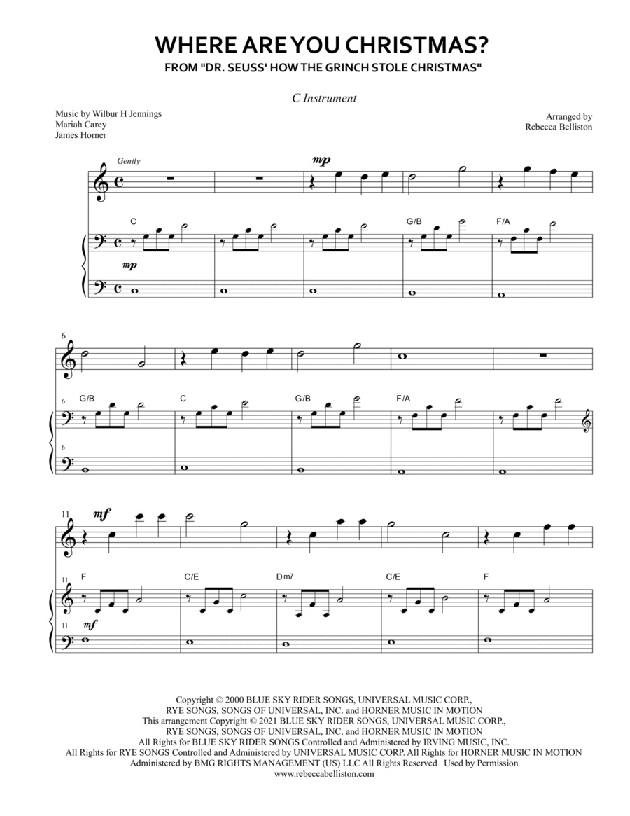 Where Are You Christmas? Flute Solo scores gallery preview page 1
