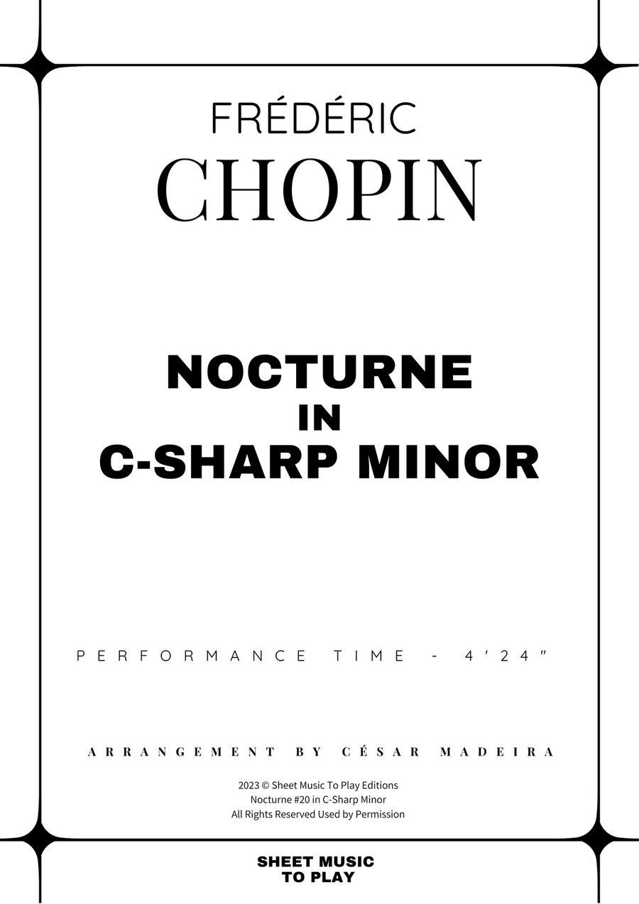 Nocturne No.20 in C-Sharp minor - Soprano Sax and Piano (Full Score and Parts) image number null