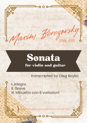 Book cover for Sonata for violin and guitar