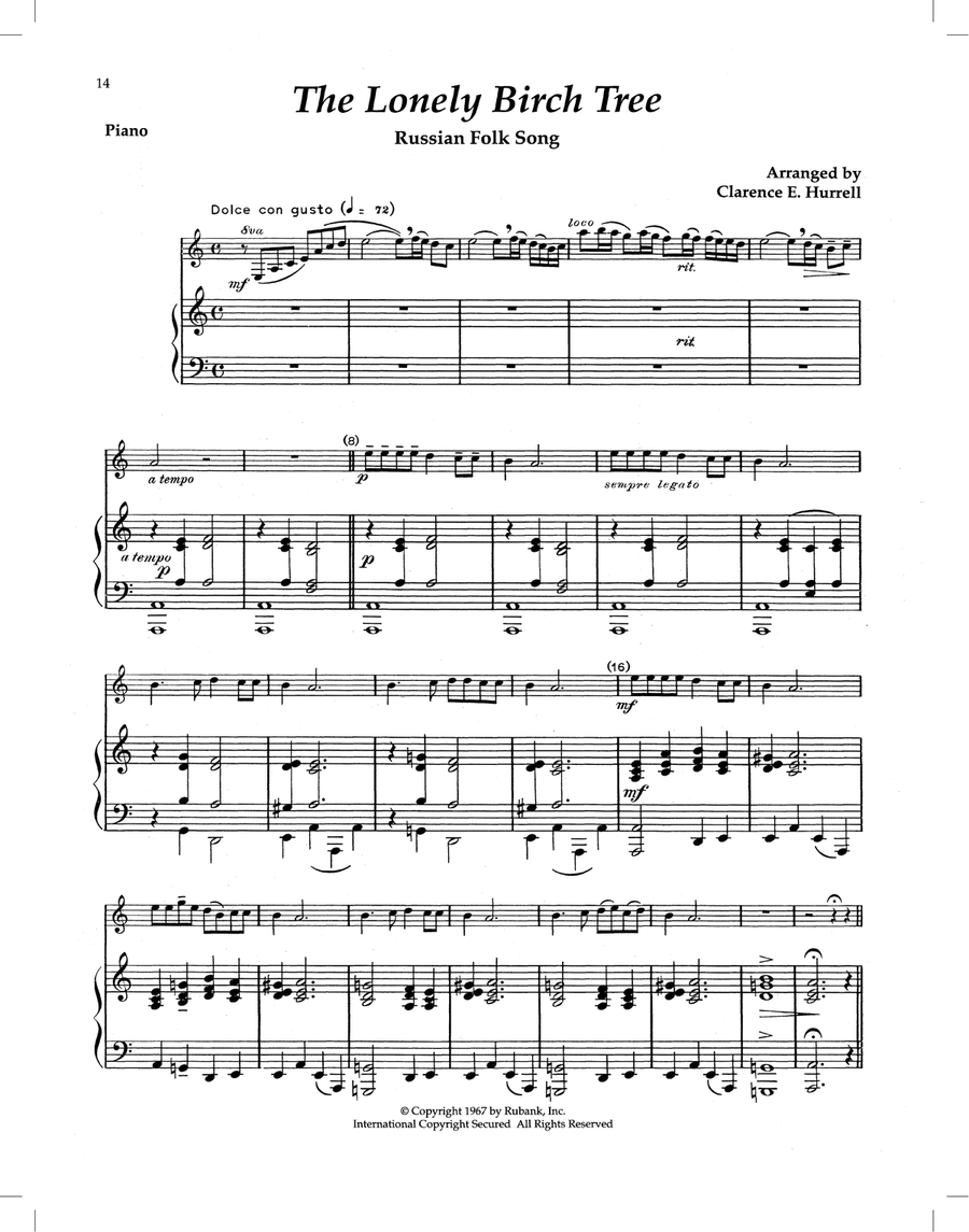 Lonely Birch Tree Flute Solo scores gallery preview page 1