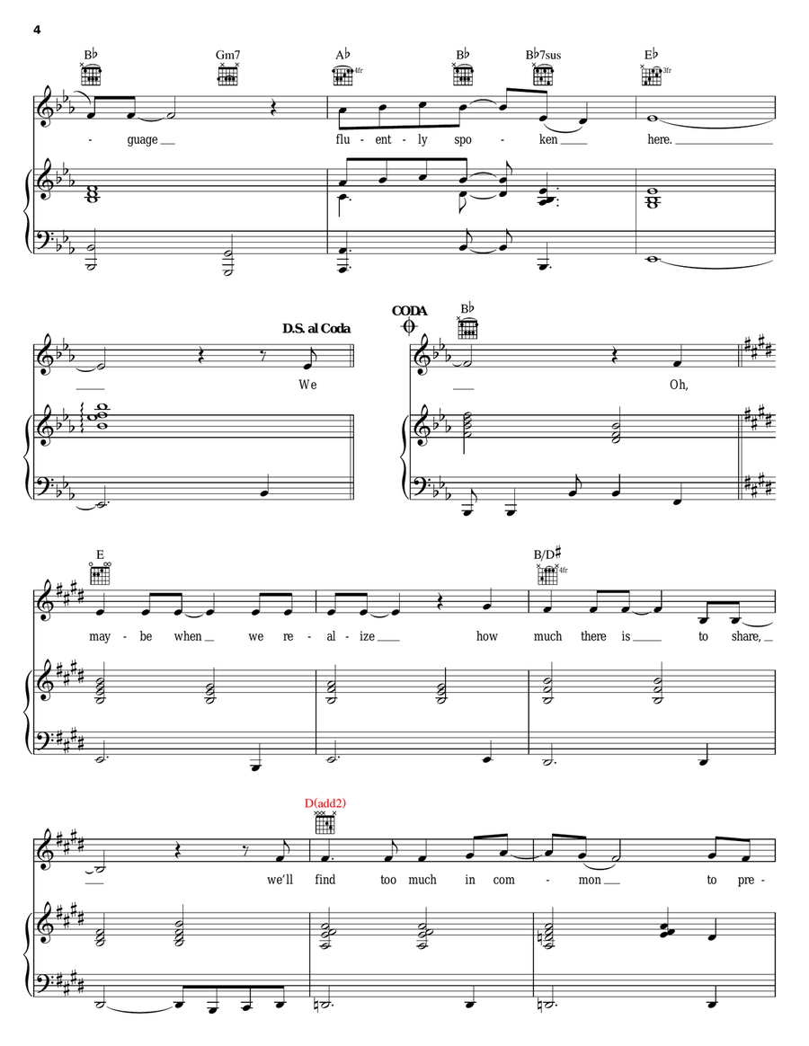 Love In Any Language Piano, Vocal, Guitar scores gallery preview page 4