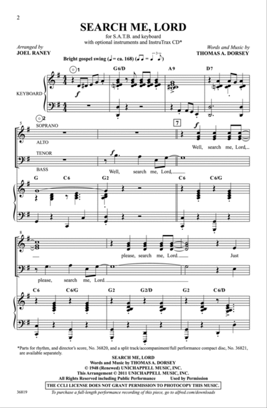 Search Me, Lord Search Me, Lord Choir scores gallery preview page 2