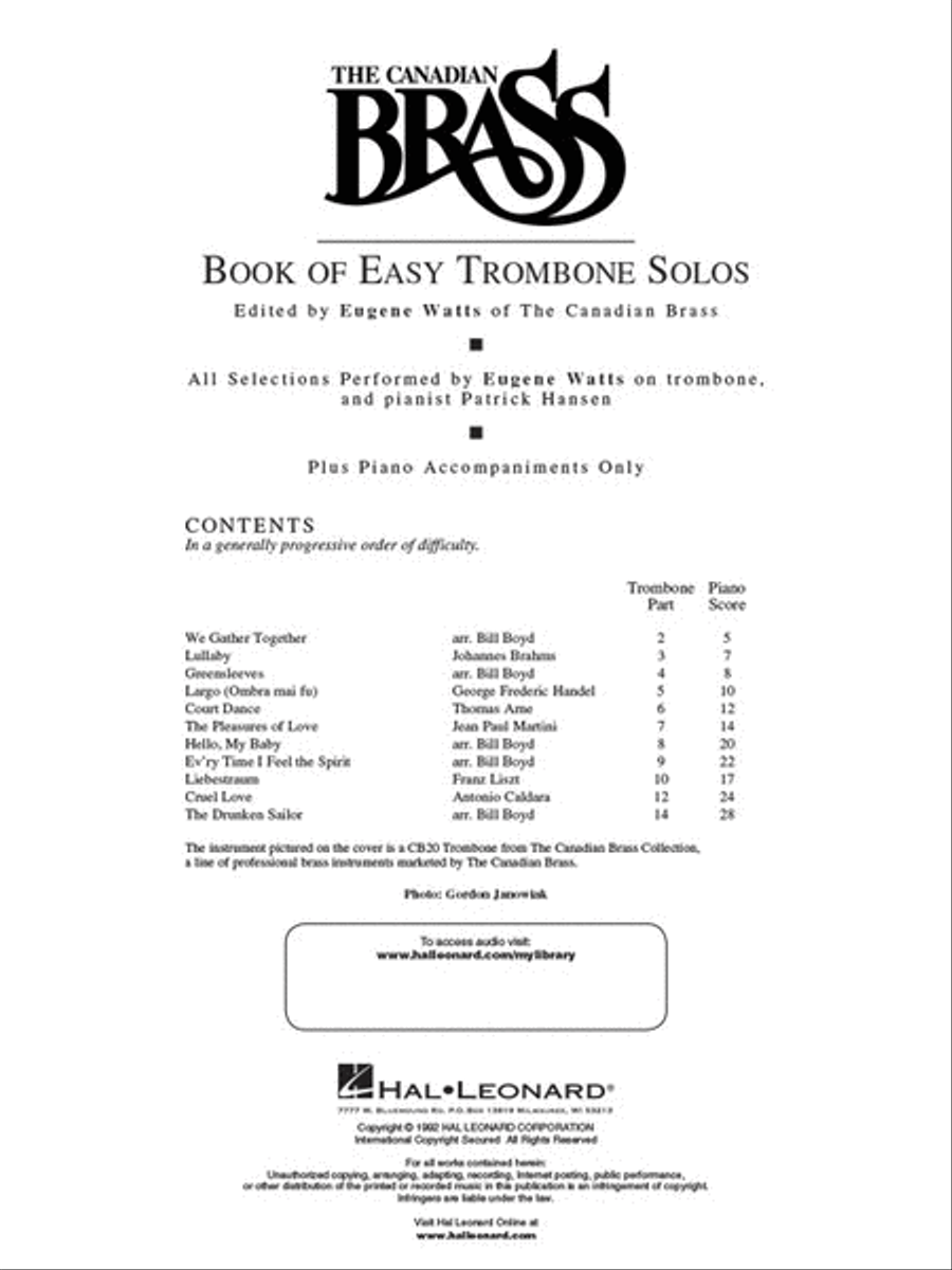 Canadian Brass Book of Easy Trombone Solos