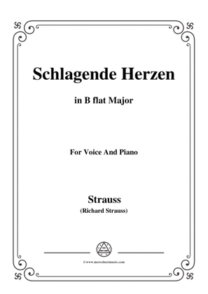 Richard Strauss-Schlagende Herzen in B flat Major,for Voice and Piano