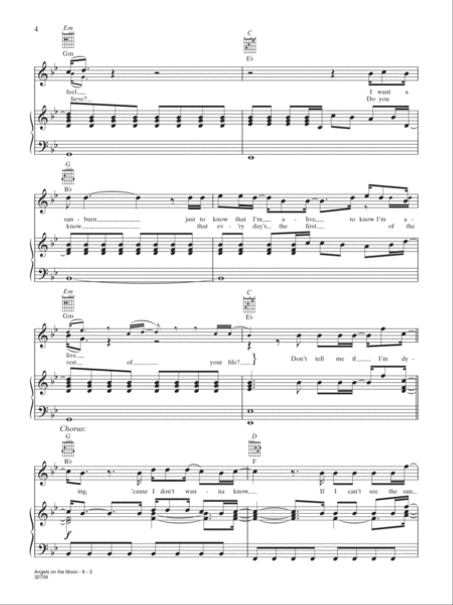 Angels on the Moon Piano, Vocal, Guitar scores gallery preview page 3