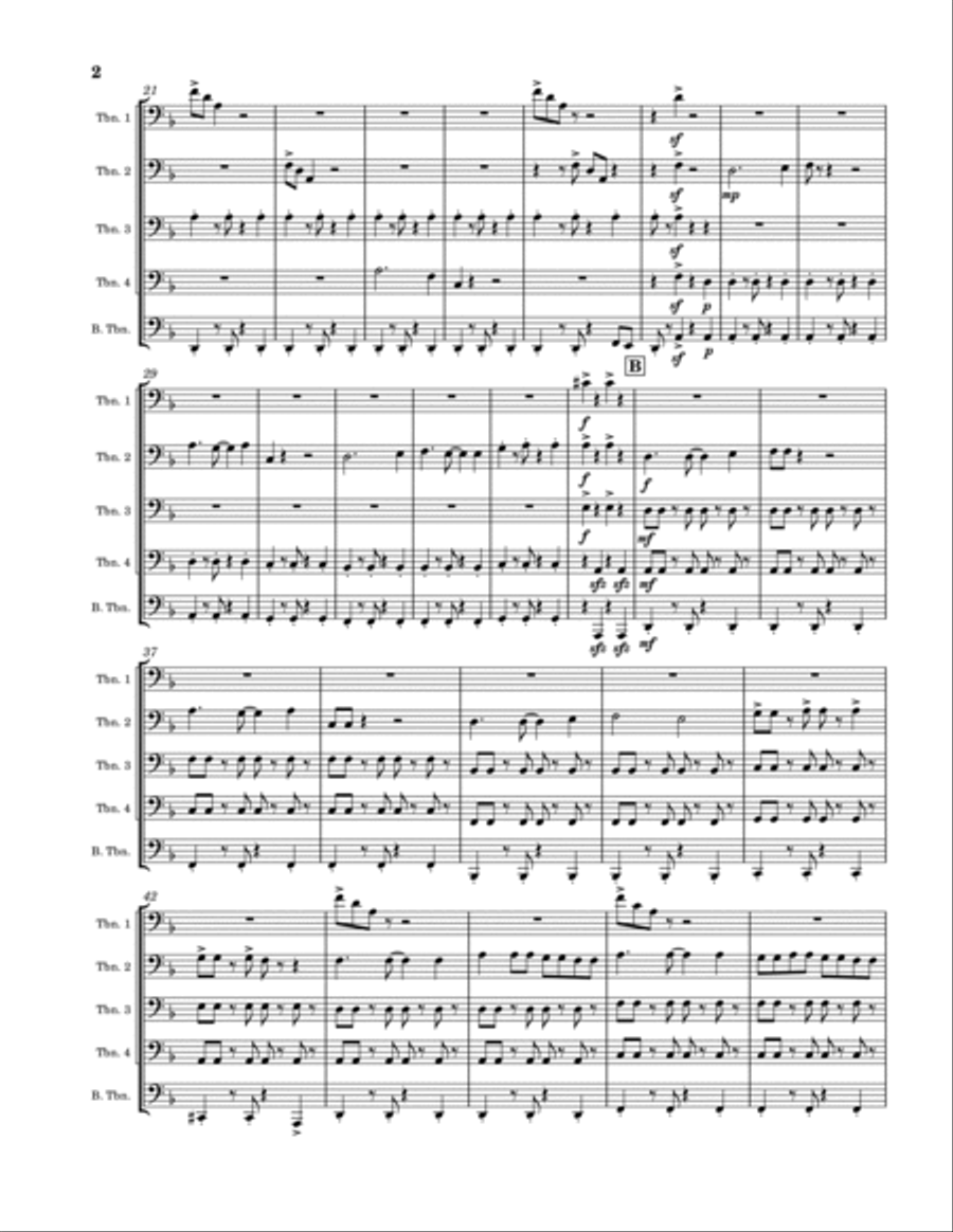 Gravity Falls (main Theme) Brass Ensemble scores gallery preview page 2