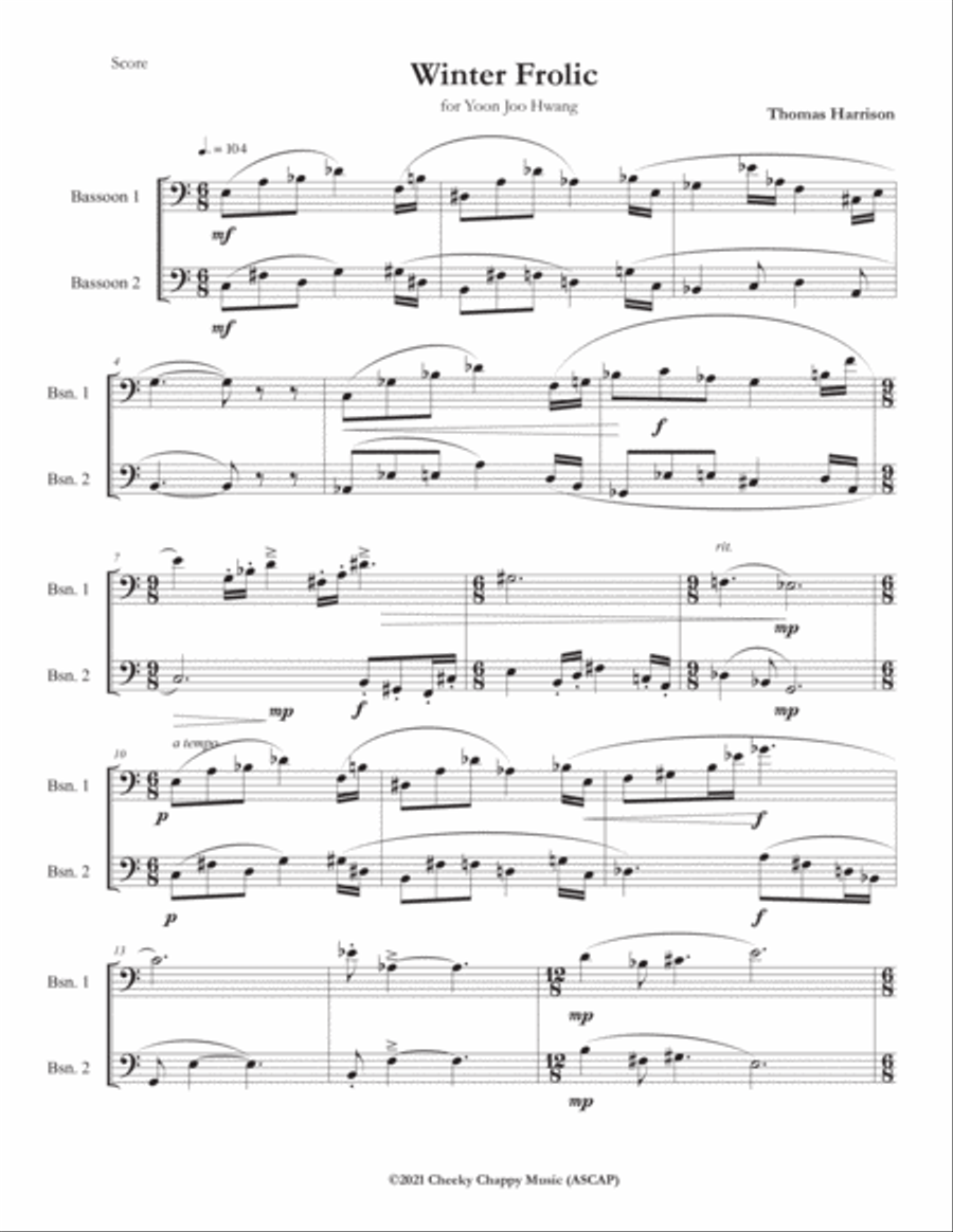 Winter Frolic Bassoon Solo scores gallery preview page 2