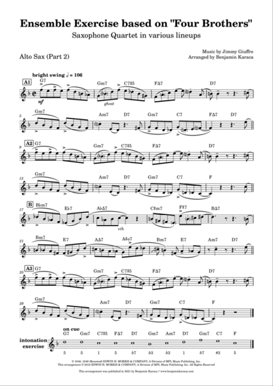 Four Brothers Saxophone Quartet scores gallery preview page 6