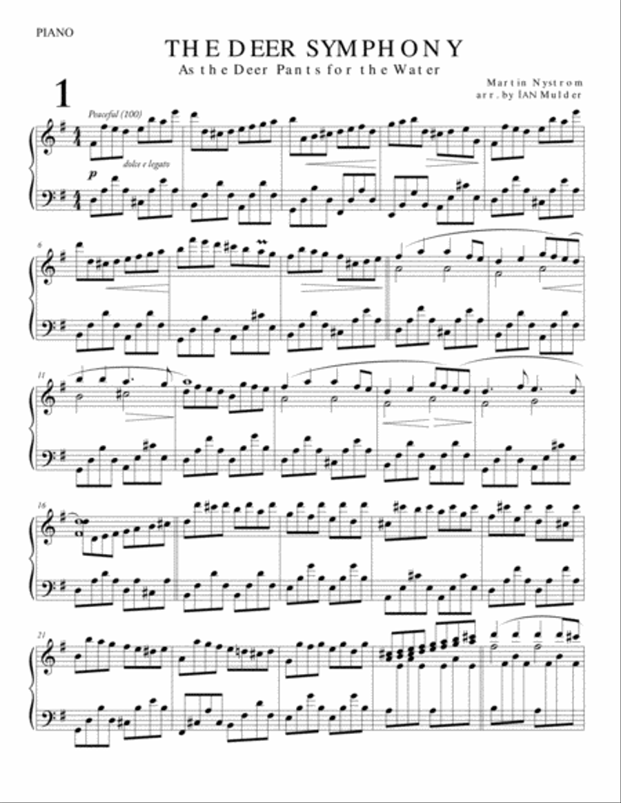 As The Deer Pants For The Water Piano Solo scores gallery preview page 1
