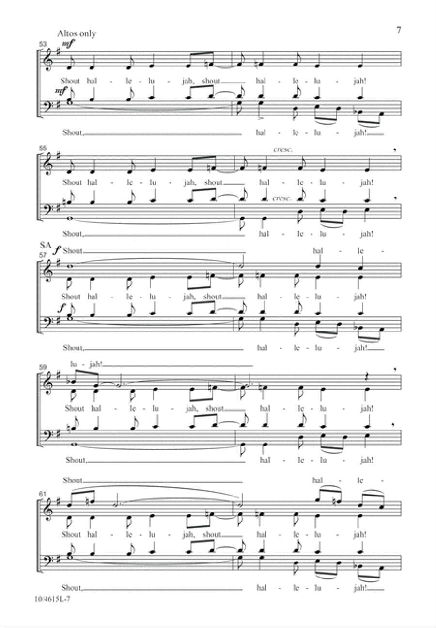 Shout Hallelujah to the Risen Lamb 4-Part scores gallery preview page 7