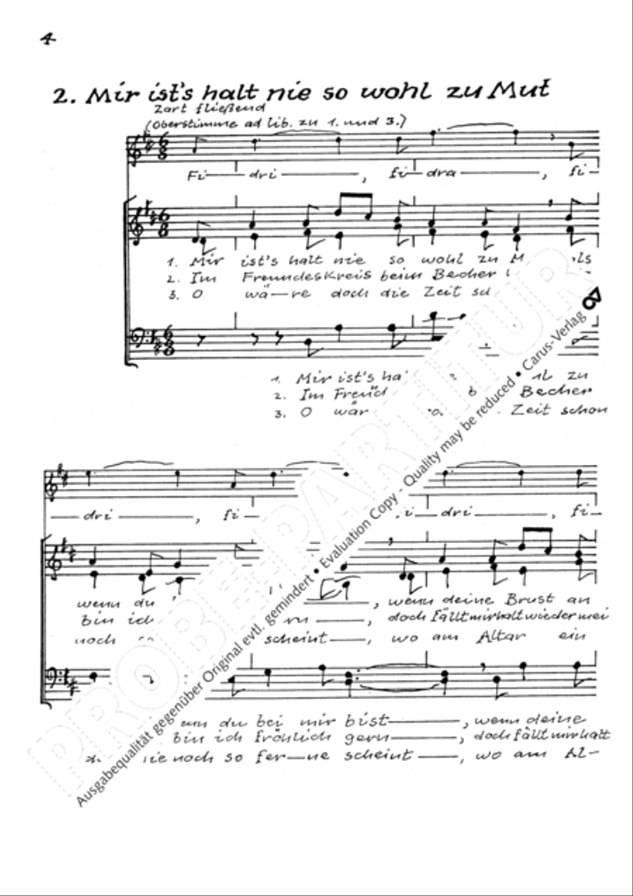 Auf hohen Bergen. Sechs schwabische Volkslieder Choir scores gallery preview page 7