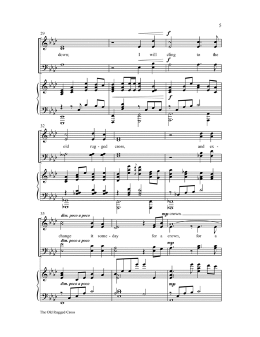 The Old Rugged Cross 4-Part scores gallery preview page 5