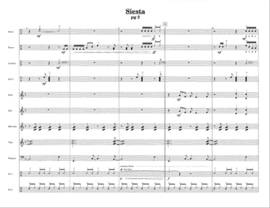 Siesta w/Tutor Tracks Percussion Ensemble scores gallery preview page 4