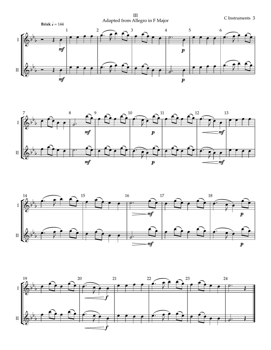 3 Mozart Duets for Band Instruments - All Transpositions Score and Parts scores gallery preview page 4