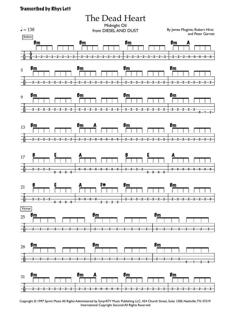 The Dead Heart Acoustic Guitar scores gallery preview page 1