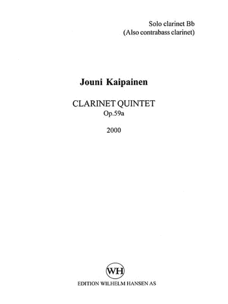 Jouni Kaipainen: Clarinet Quintet, Op. 59a
