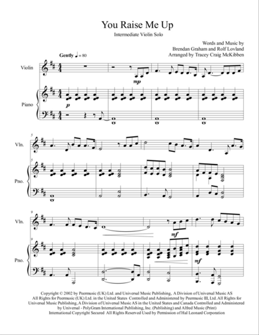 You Raise Me Up Violin Solo scores gallery preview page 2