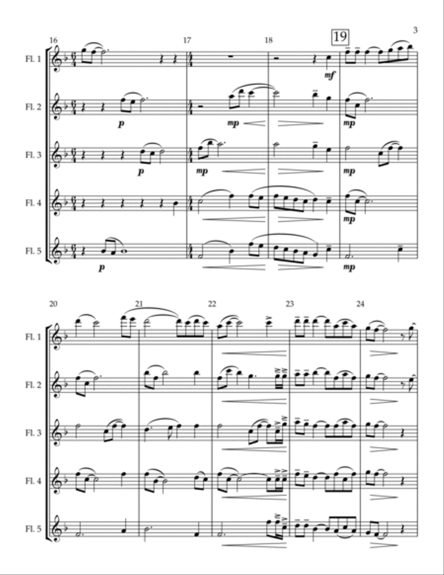 Shenandoah - for flute choir Flute Choir scores gallery preview page 3