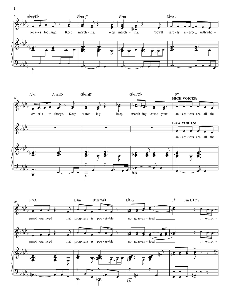 Keep Marching (from Suffs) Voice scores gallery preview page 6