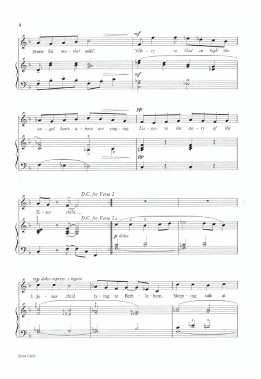 Jesus Child Unison Choir scores gallery preview page 4