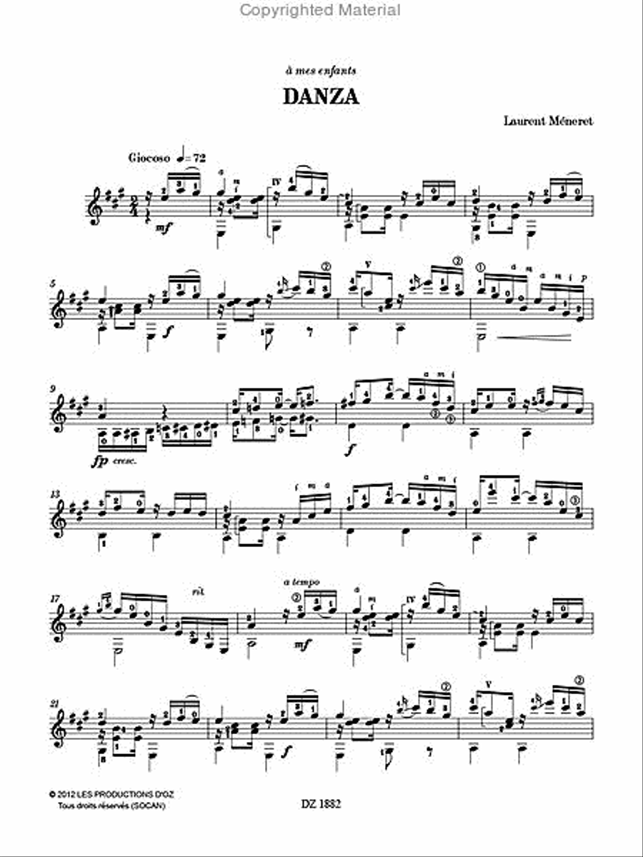 Danza Classical Guitar scores gallery preview page 2