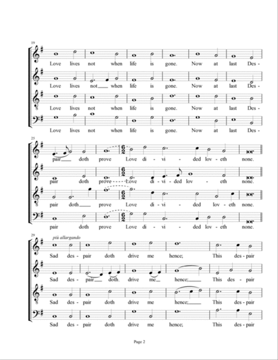 Now, O Now, I Needs Must Part (1597) 4-Part scores gallery preview page 2