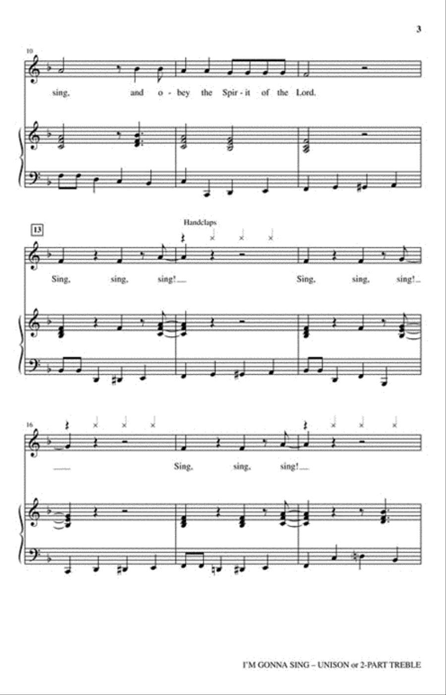 I'm Gonna Sing Unison Choir scores gallery preview page 3