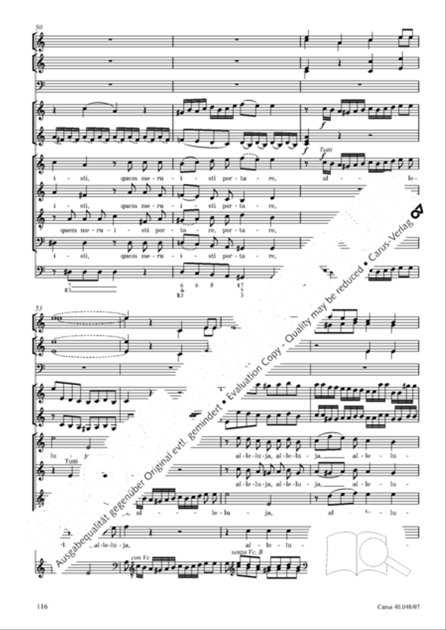 Regina coeli in B-Flat Major, K. 127 4-Part scores gallery preview page 117